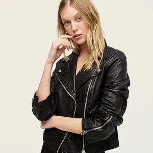 JCREW Collection washed leather motorcycle jacket